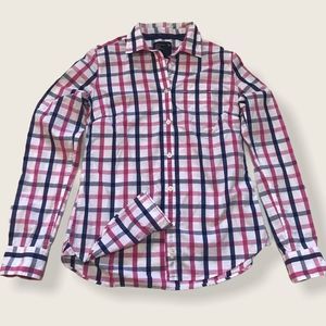 🦅 AEO Check Print Button Down Collared Shirt